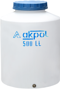 Akpol 500 (Geniş Ağızlı) Lt  Polietilen Dik Su Deposu